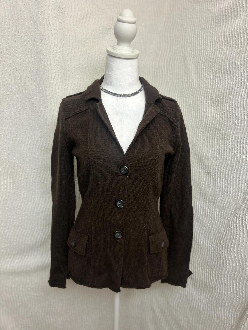 Banana Republic Brown Slouchy Blazer Women’s M Alpaca Wool Y2K Fall 2006